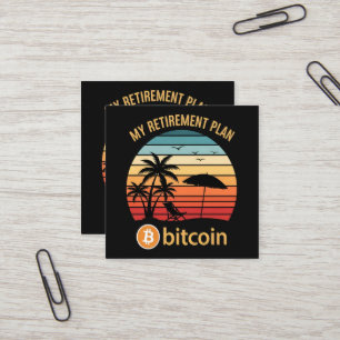 Mein Rentenplan Bitcoin Strand Sonnenuntergang Quadratische Visitenkarte