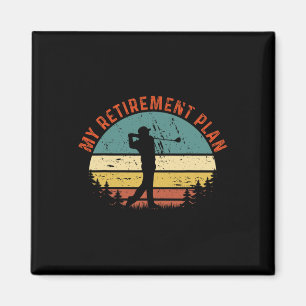 Mein Rentenplan Lustiger Golf-Slogan-Shirt Vintage Magnet