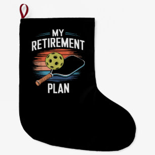 Mein Rentenplan Pickleball-Spieler Großer Weihnachtsstrumpf