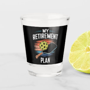 Mein Rentenplan Pickleball-Spieler Schnapsglas