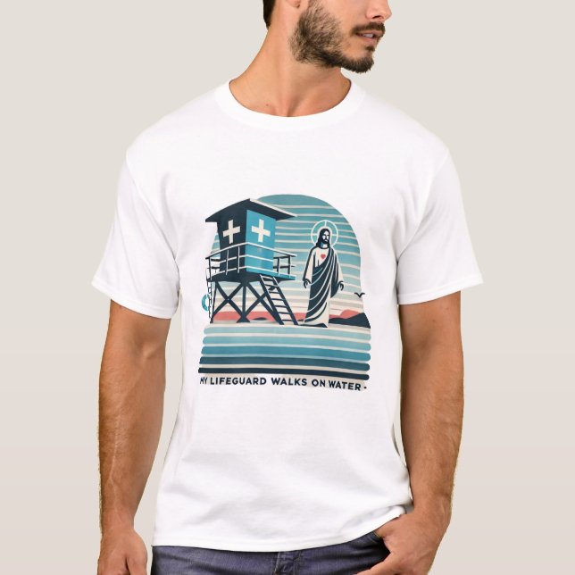 Mein Rettungsschwimmer läuft auf Wasser T-Shirt (Vorderseite)
