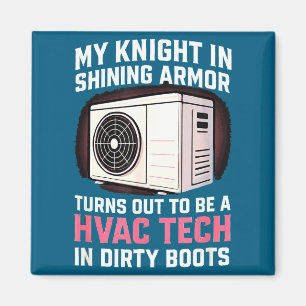 Mein Ritter in funkelndem lustigem Hvac-Tech-Ehefr Magnet