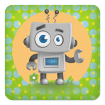 Mein Roboter-Sticker, glänzend