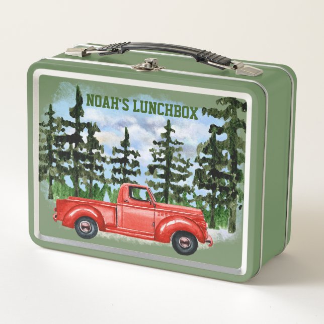 Mein roter Pick Up Truck Metal Lunchbox (Vorderseite)