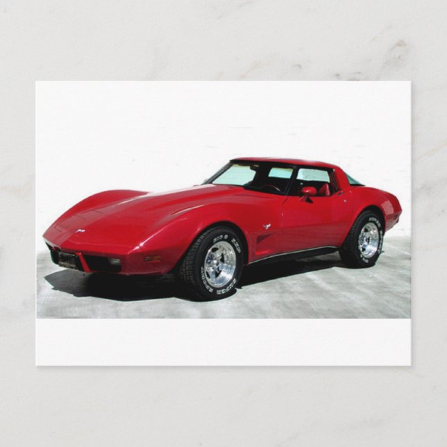 Mein Rotes Korvette von 1979 Postkarte (Vorderseite)