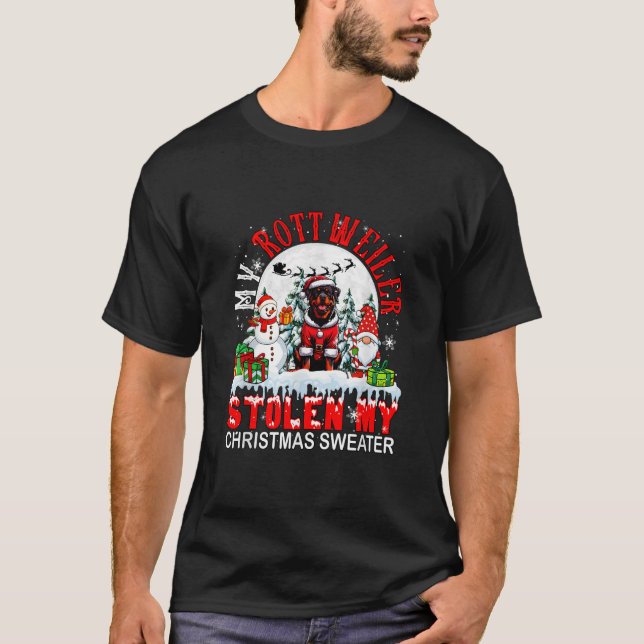 Mein Rottweiler hat meinen Weihnachtskraut Santa D T-Shirt (Vorderseite)