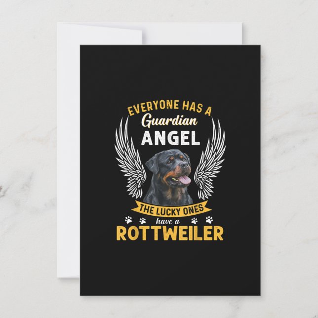Mein Rottweiler ist ein Schutzengel-Geschenk für L Dankeskarte (Vorderseite)