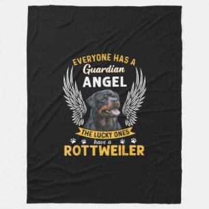 Mein Rottweiler ist ein Schutzengel-Geschenk für L Fleecedecke