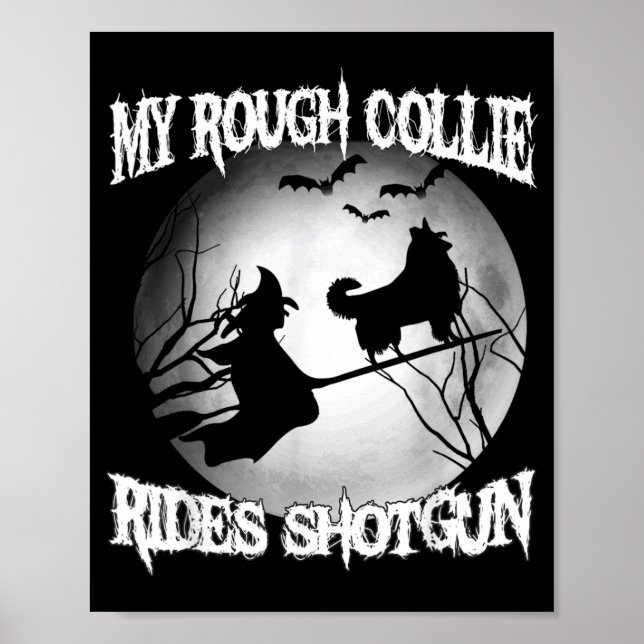 Mein Rough Collie fährt Shot Halloween Poster (Vorne)