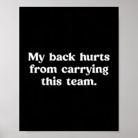 Mein Rücken tut weh, wenn ich diesem Team einen so