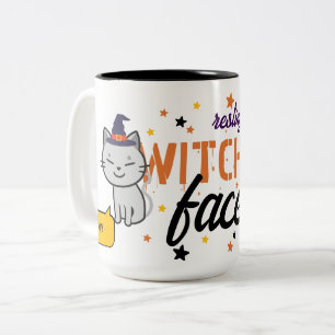 Mein ruhendes Hexengesicht ist Niedlich Sterne, Zweifarbige Tasse