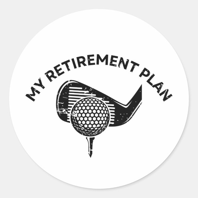 Mein Ruhestand Funny Golf Geschenke Runder Aufkleber (Vorderseite)