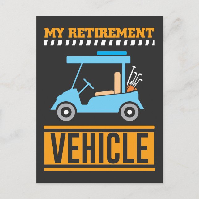 Mein Ruhestandsfahrzeug Der sonnige Golf Car Pensi Postkarte (Vorderseite)