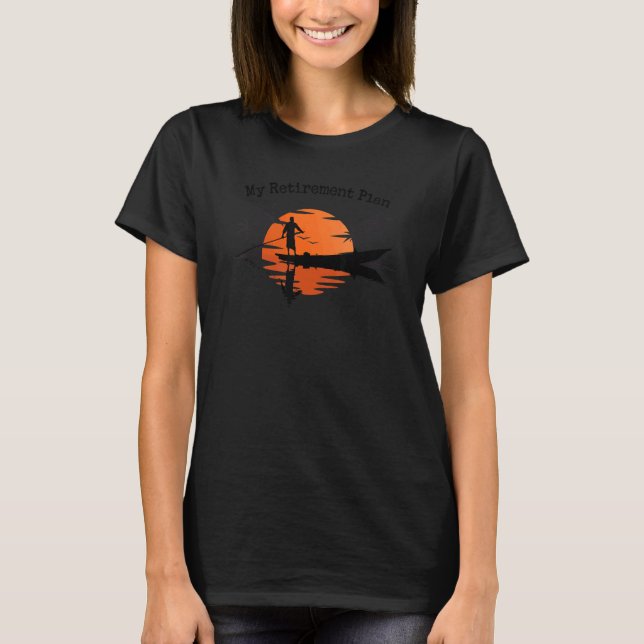 Mein Ruhestandsplan Bootsfahrt Sunset Lake Reflect T-Shirt (Vorderseite)