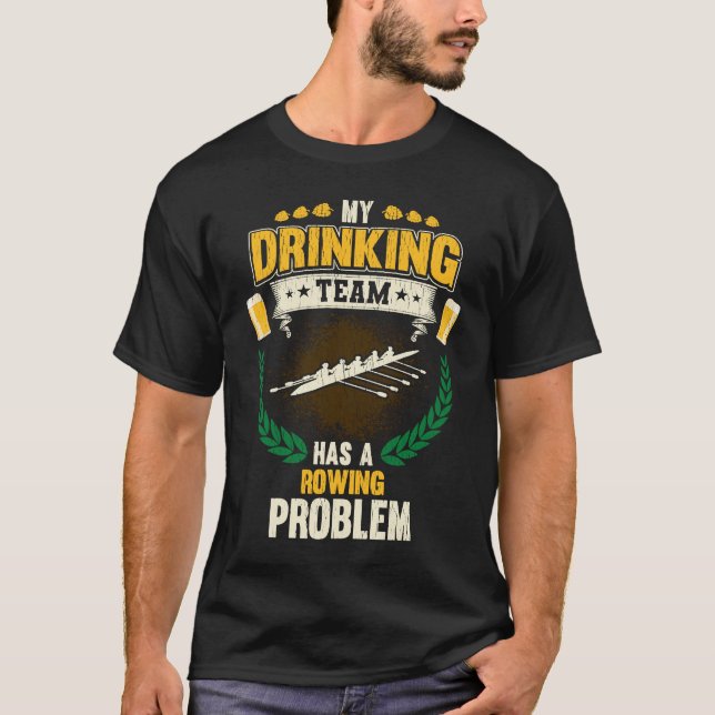 Mein Saufteam hat ein Ruderproblem  Crew T-Shirt (Vorderseite)