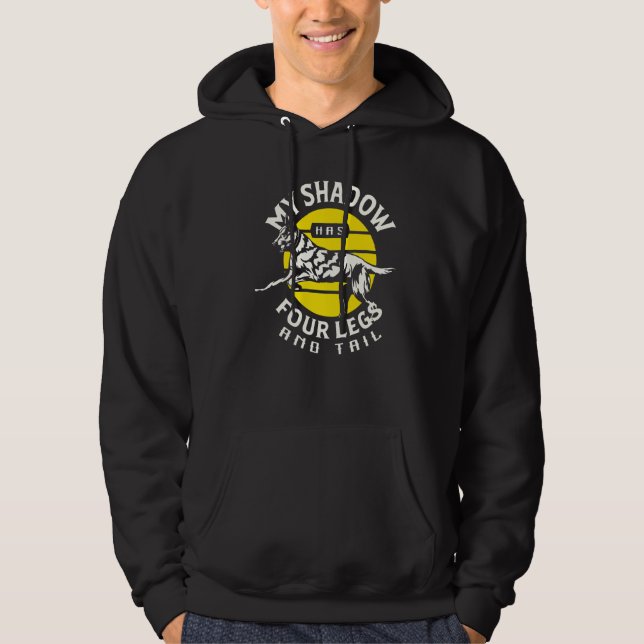 Mein Schatten hat vier Beine und Schwanz deutschen Hoodie (Vorderseite)