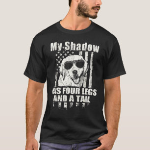 Mein Schatten Labrador Stolz Amerikanische Flagge T-Shirt