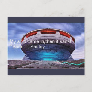 "Mein Schiff kam rein, aber es sank." Postkarte