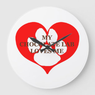 mein Schokolade Labrador Lieben mir Große Wanduhr