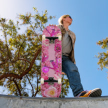 Mein schönes rosa florales Skateboard fürs Leben