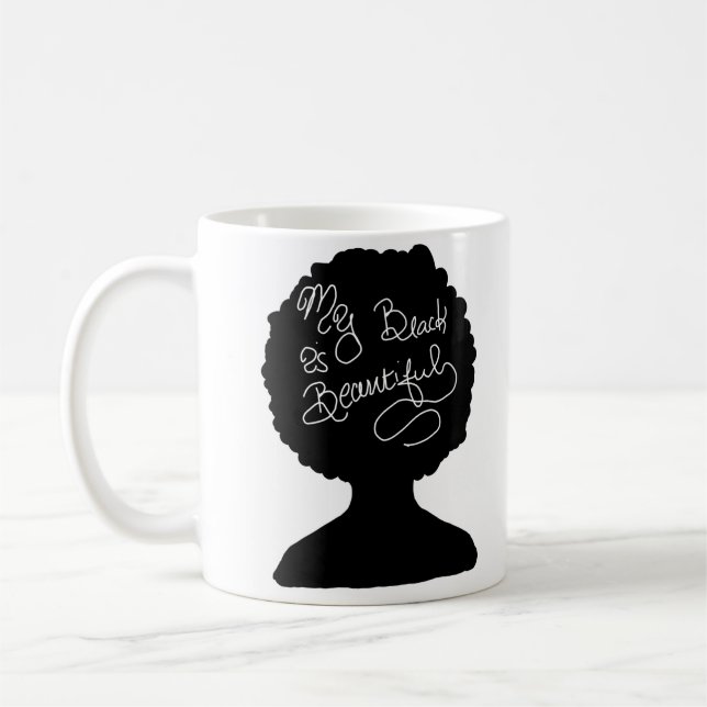 Mein Schwarzes ist schön Kaffeetasse (Links)