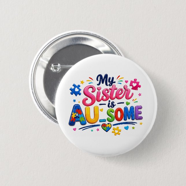 Mein Schwester ist AU-SOME Button (Vorne & Hinten)