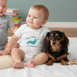Mein Schwester ist ein Wiener Langhaar-Dachshund-O Baby Strampler