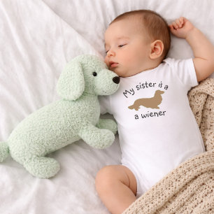 Mein Schwester ist ein Wiener Langhaar-Dachshund-O Baby Strampler