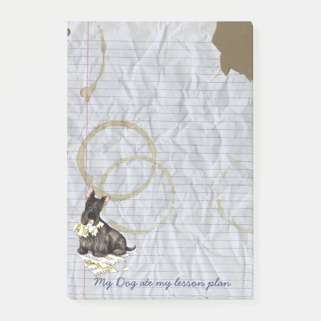 Mein Scottie aß meinen Unterrichtsplan Post-it Klebezettel (Vorderseite)