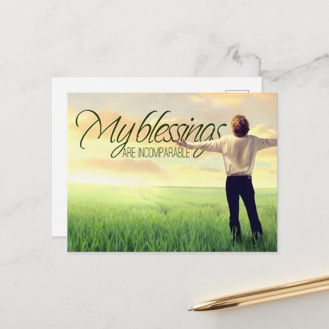 "Mein Segen" Motivation Affirmation Postkarte (Vorderseite/Rückseite Beispiel)