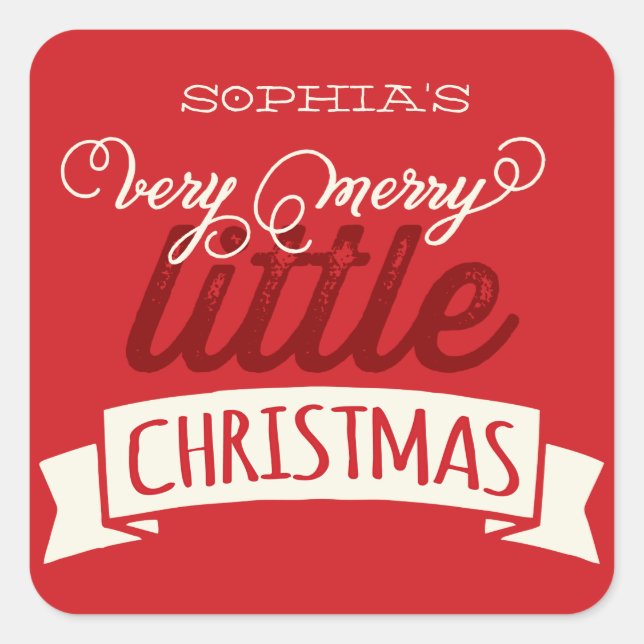 Mein sehr frohes kleines Weihnachtskind 1. Weihnac Quadratischer Aufkleber (Vorderseite)