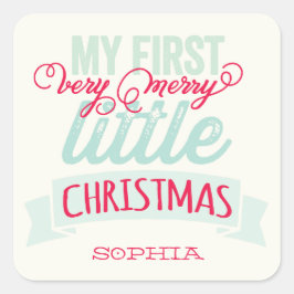 Mein sehr frohes kleines Weihnachtskind 1. Weihnac Quadratischer Aufkleber