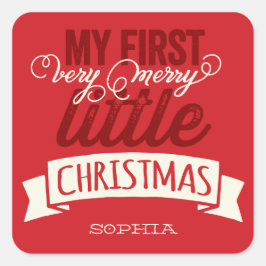 Mein sehr frohes kleines Weihnachtskind 1. Weihnac Quadratischer Aufkleber