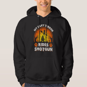 Mein Seidenterrier-Hund fährt auf Hexe Schrotflint Hoodie