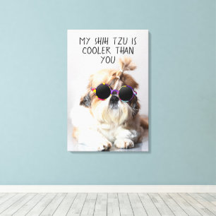 Mein Shih Tzu ist Cool als du Sonnenbrillen Foto Leinwanddruck