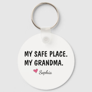Mein sicherer Ort, meine Oma, personalisiert Schlüsselanhänger