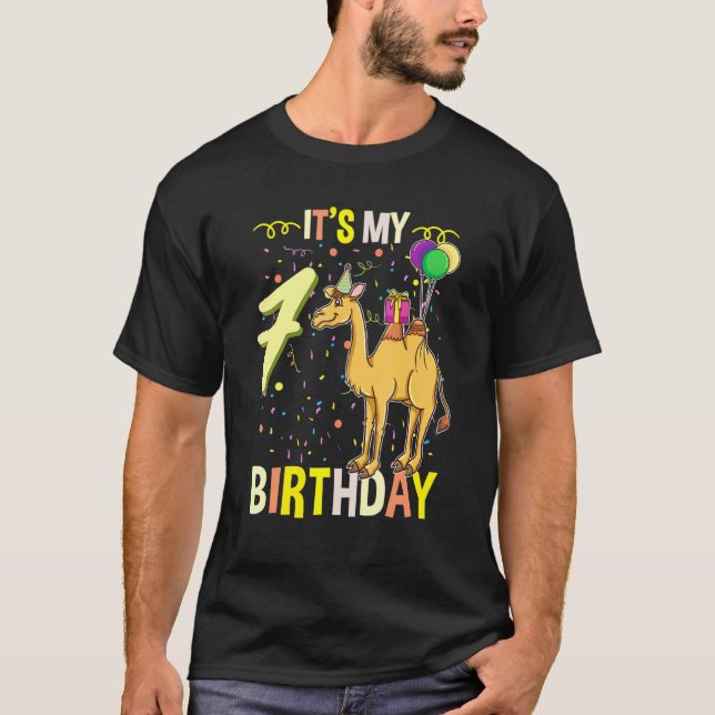 Mein siebter Geburtstag Kamel Dromedary T-Shirt (Vorderseite)