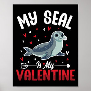 Mein Siegel ist mein Valentinstag Süße Meerestiere Poster