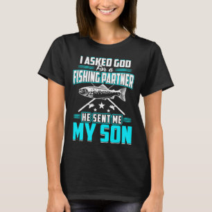 Mein Sohn Angelpartner-Shirt Fisch Angler T-Shirt