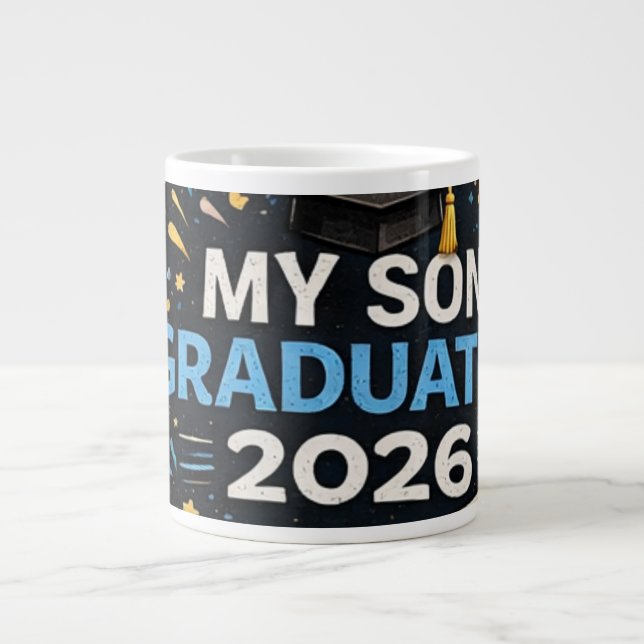 Mein Sohn hat 2026 abgeschlossen Jumbo-Tasse (Vorderseite)