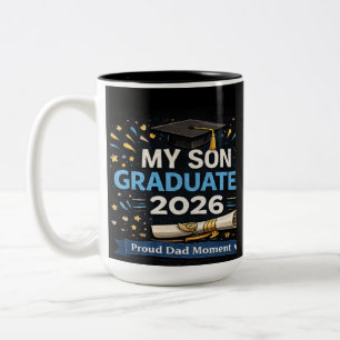 Mein Sohn hat 2026 abgeschlossen Zweifarbige Tasse