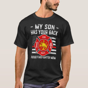 Mein Sohn hat Ihre Back-Stolz-Feuerwehrmann-Mama U T-Shirt