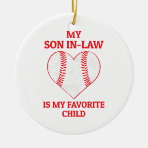 Mein Sohn im Jura ist mein Lieblingskind - Basebal Keramik Ornament