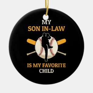 Mein Sohn im Jura ist mein Lieblingskind Baseball Keramik Ornament