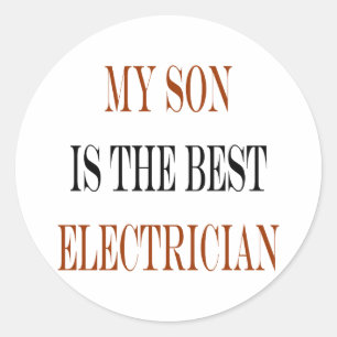 Mein Sohn ist der beste Elektriker Runder Aufkleber