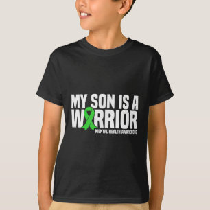 Mein Sohn ist ein Krieger-Grüne-Ribbon-Geisteskran T-Shirt