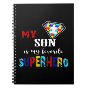 Mein Sohn ist mein Lieblingsheld Autismus Geschenk Notizblock