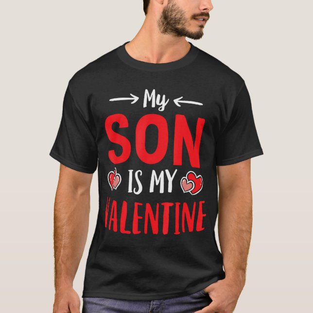 Mein Sohn ist meine Valentine Niedliche Mutter Jun T-Shirt (Vorderseite)