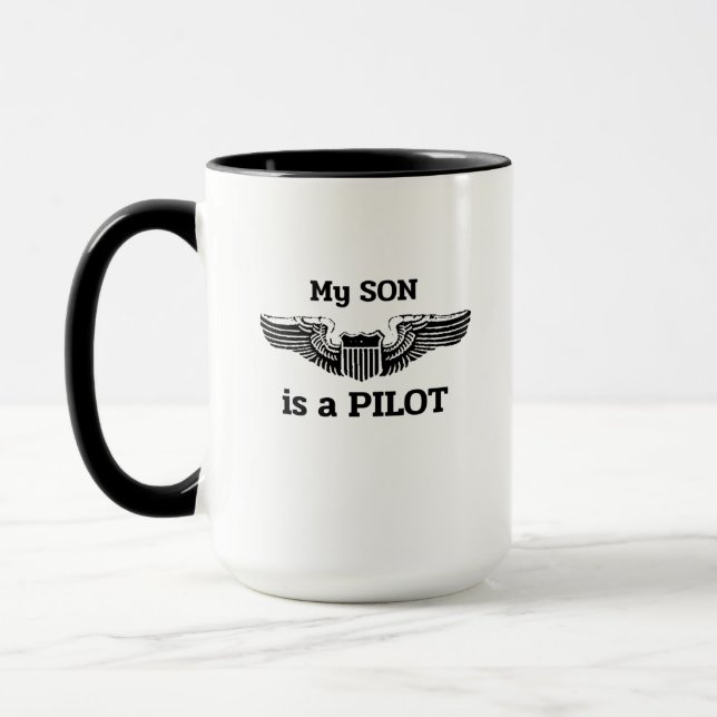 Mein Sohn ist Pilot Tasse (Links)