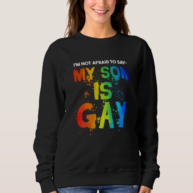 Mein Sohn ist schwul Pride Monat LGBT LGBTQ Mutter Sweatshirt (Vorderseite)